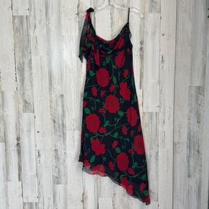 Vintage Daniel Yam One Shoulder Floral Asymmetrical fairy Dress XL